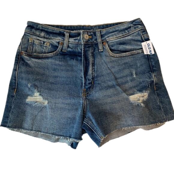 Old Navy Pants - OLD Navy Women's 4 High-Rise O.G. Straight Secret-Smooth Pockets Ripped Cut Offs